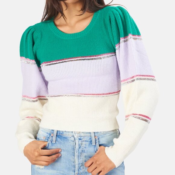 For Love & Lemons Women's Arielle Knit Striped Sweater - Picture 2 of 10